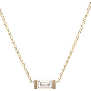 Vrai & Oro 14k gold baguette diamond necklace